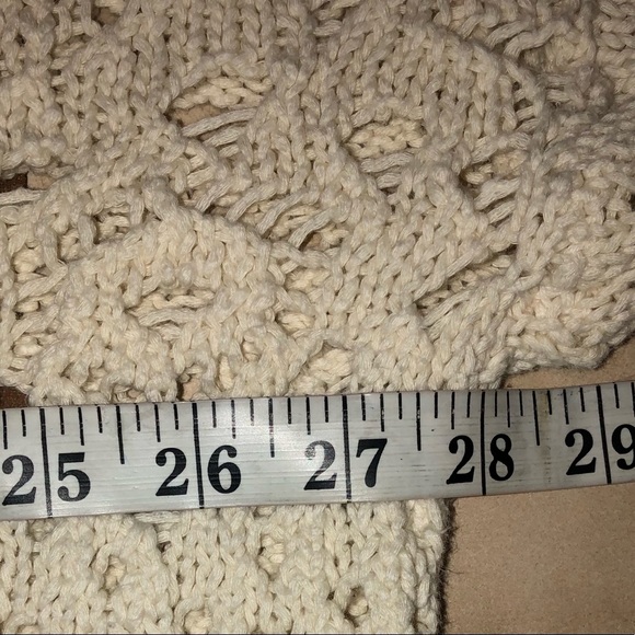 Free People Long Sleeve Traveling Ivory Lacey Sweater - Picture 10 of 15